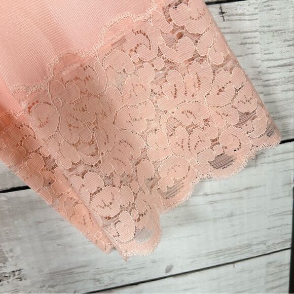 Henson Kickernick Vintage Peach Lacy Nylon Robe Hollywood Glamour 6879 Medium - Picture 5 of 8